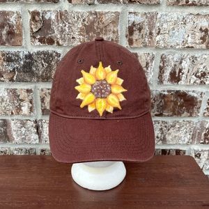 Women’s Hat with Sunflower in Brown NWT